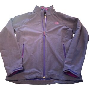 The North Face Womens‎ M/M Purple FlashDry Softshell Jacket Zip Up Outdoors